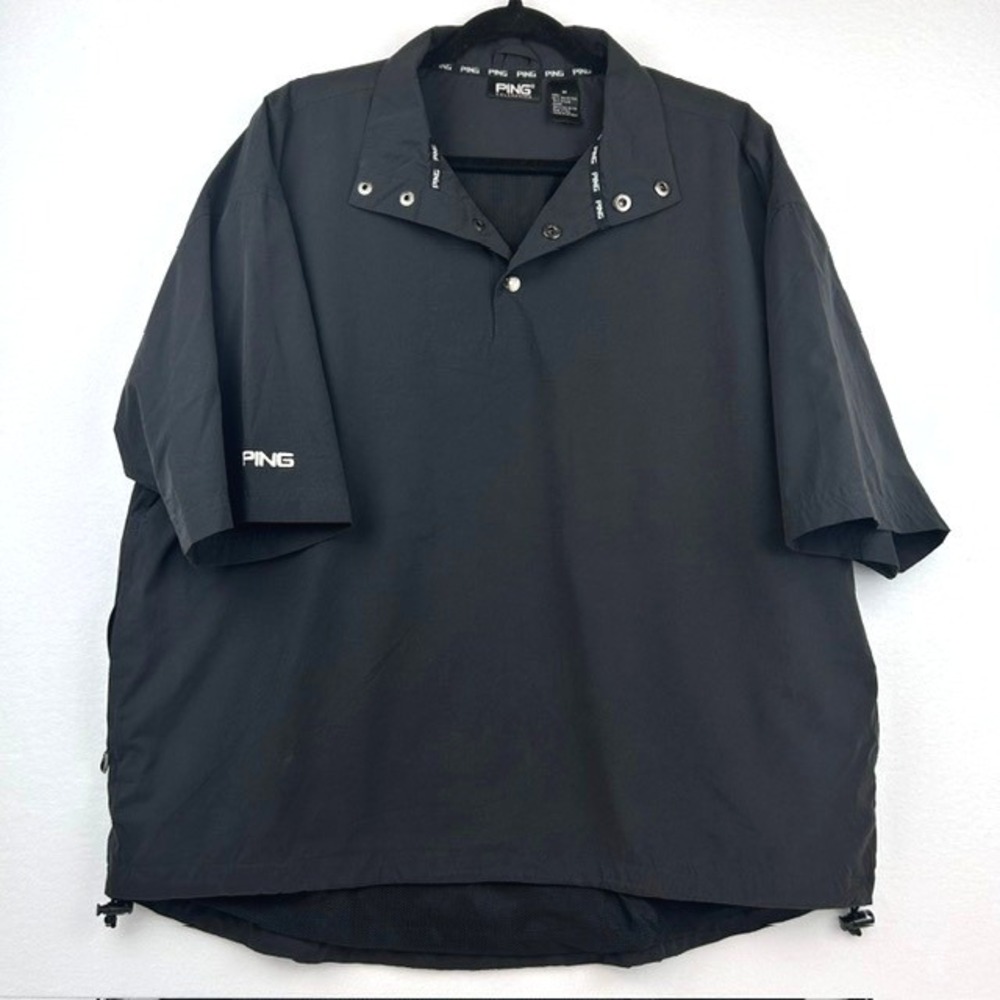 Ping Windbreaker Black Short Sleeve Pullover Golf Jacket Mens Medium